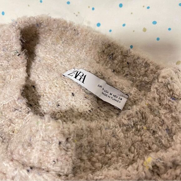 ZARA Oatmeal Knit Sweater Cream Light Grey - M - Picture 3 of 12